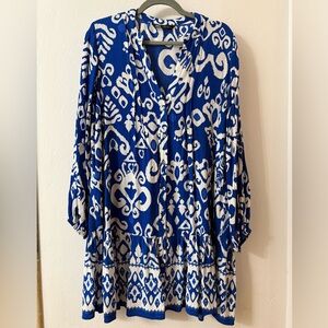 Zara Blue and White Bohemian Tunic Dress